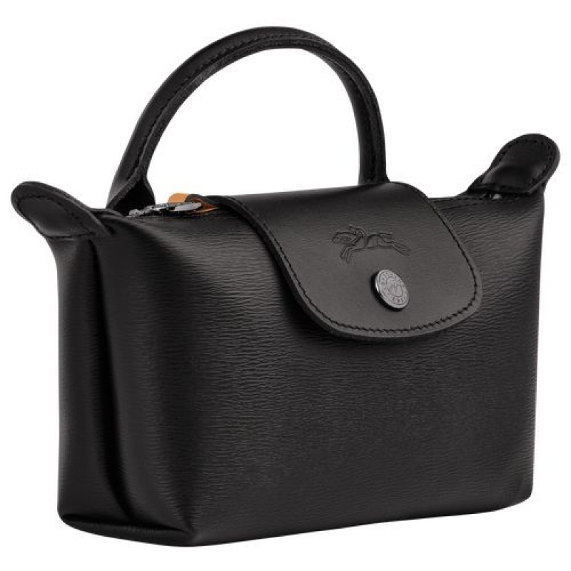 Longchamp Le Pliage City Pouch with handle Black | EWFSQNT-73