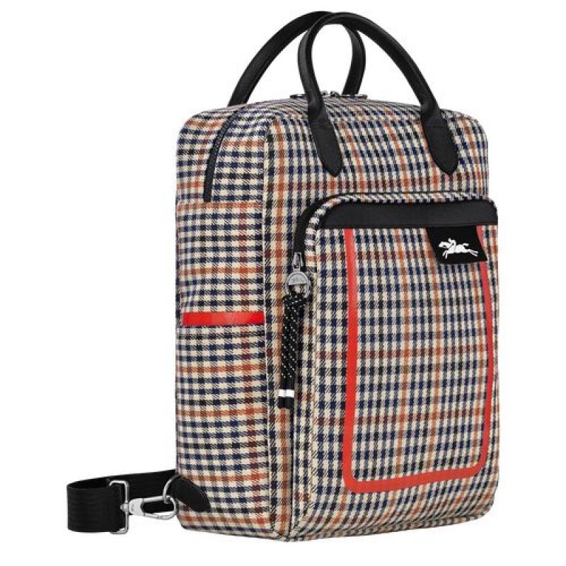 Longchamp Le Pliage Collection Backpack Navy/Cognac | QJFOAXG-43