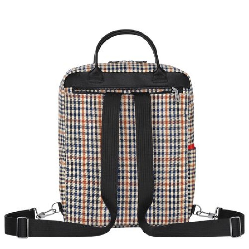 Longchamp Le Pliage Collection Backpack Navy/Cognac | QJFOAXG-43