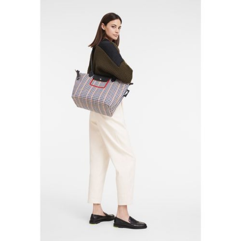 Longchamp Le Pliage Collection Long handles crossbody bag Navy/Cognac | EAHZLDI-07
