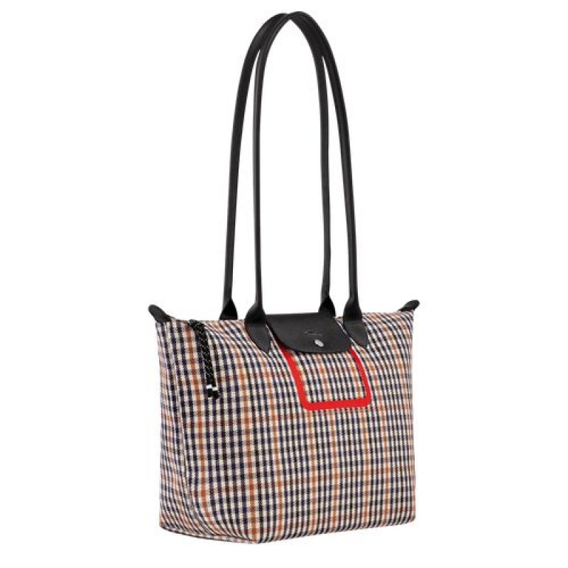 Longchamp Le Pliage Collection Long handles crossbody bag Navy/Cognac | EAHZLDI-07