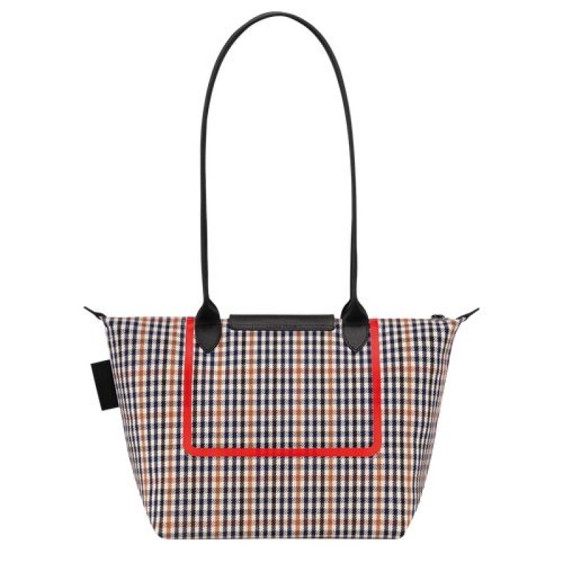 Longchamp Le Pliage Collection Long handles crossbody bag Navy/Cognac | EAHZLDI-07