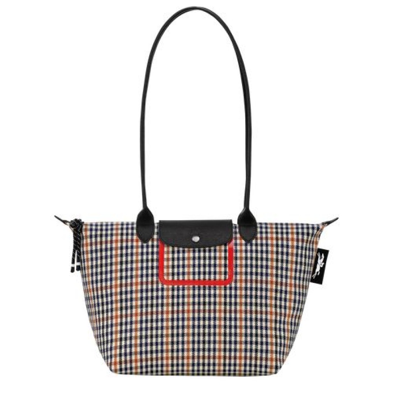 Longchamp Le Pliage Collection Long handles crossbody bag Navy/Cognac | EAHZLDI-07