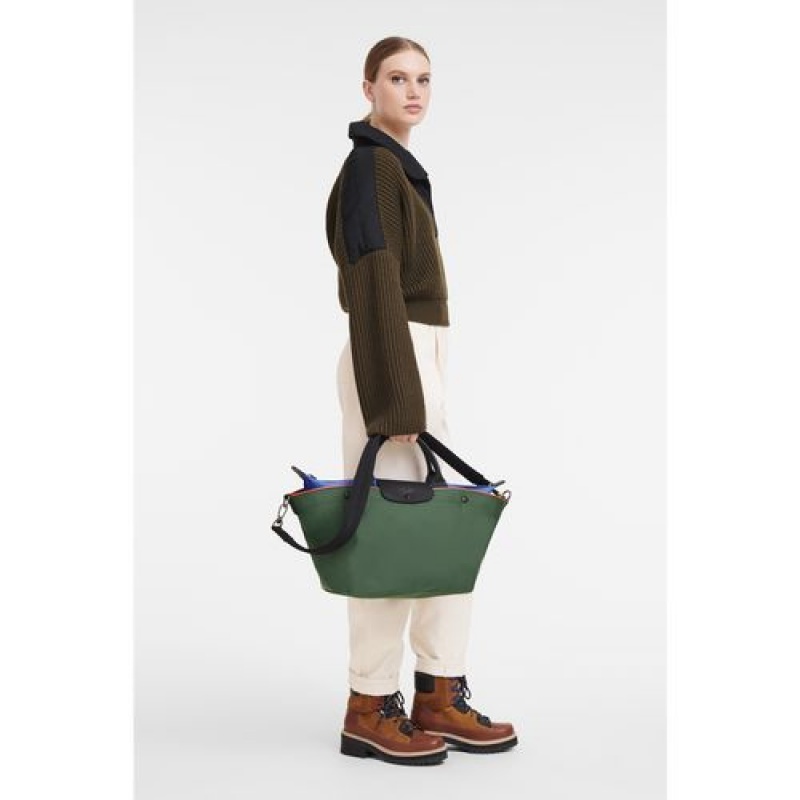 Longchamp Le Pliage Collection Top handle bag M Longchamp Green | MZDCUGS-79