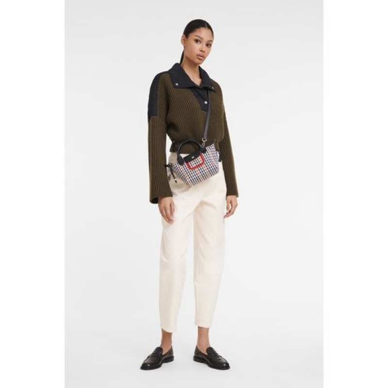 Longchamp Le Pliage Collection Top handle bag XS Navy/Cognac | OCPLAZW-93