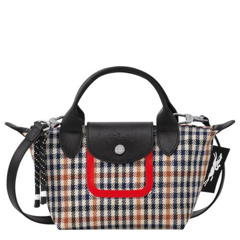 Longchamp Le Pliage Collection Top handle bag XS Navy/Cognac | OCPLAZW-93