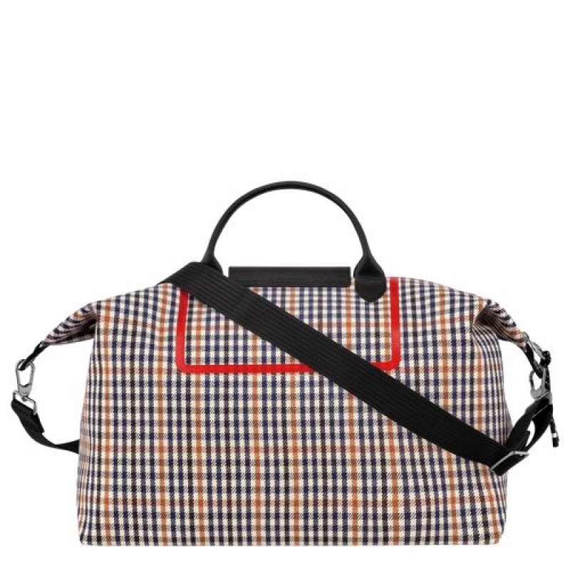 Longchamp Le Pliage Collection Travel bag L Navy/Cognac | GBHWSJN-43
