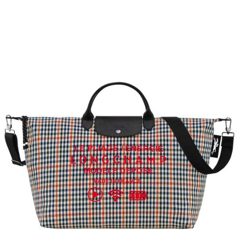 Longchamp Le Pliage Collection Travel bag L Navy/Cognac | GBHWSJN-43