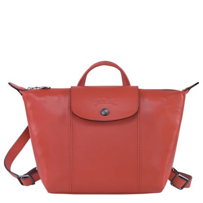 Longchamp Le Pliage Cuir Backpack Terracotta | GXWKILH-65