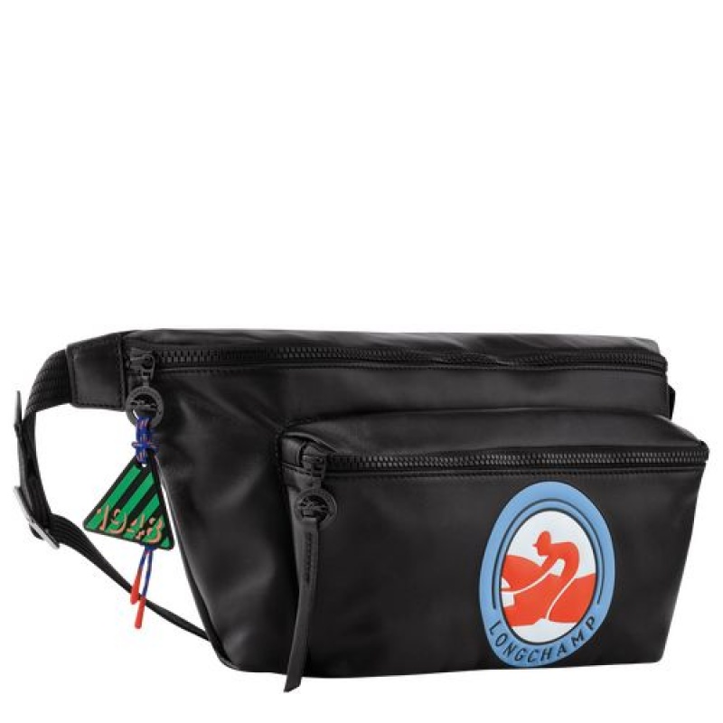 Longchamp Le Pliage Cuir Belt bag Black | GWRTXKZ-19
