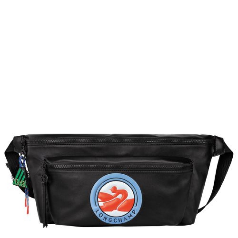 Longchamp Le Pliage Cuir Belt bag Black | GWRTXKZ-19