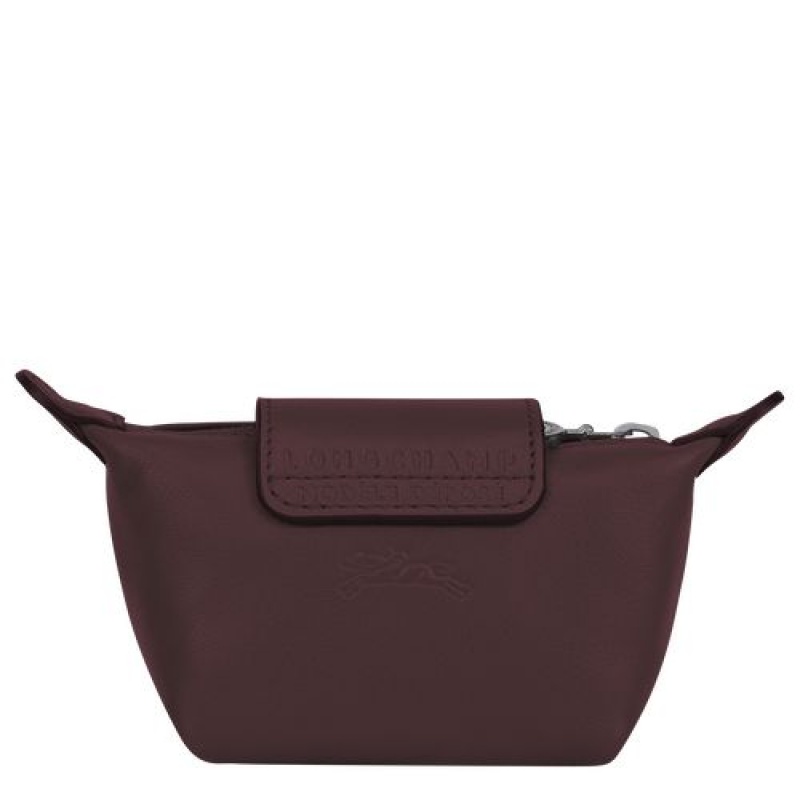 Longchamp Le Pliage Cuir Coin purse Burgundy | BJKOZXI-78