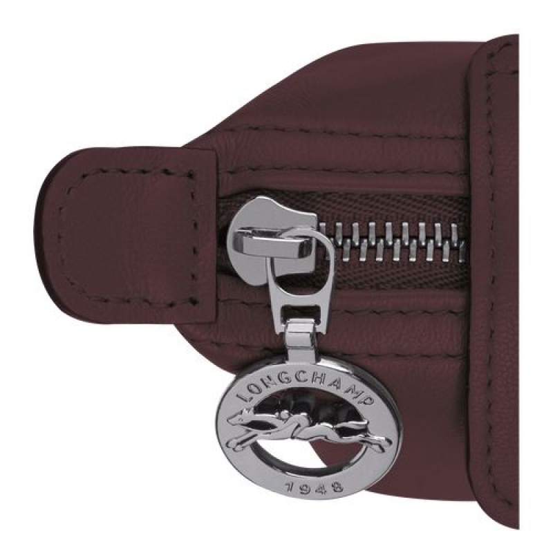 Longchamp Le Pliage Cuir Coin purse Burgundy | BJKOZXI-78