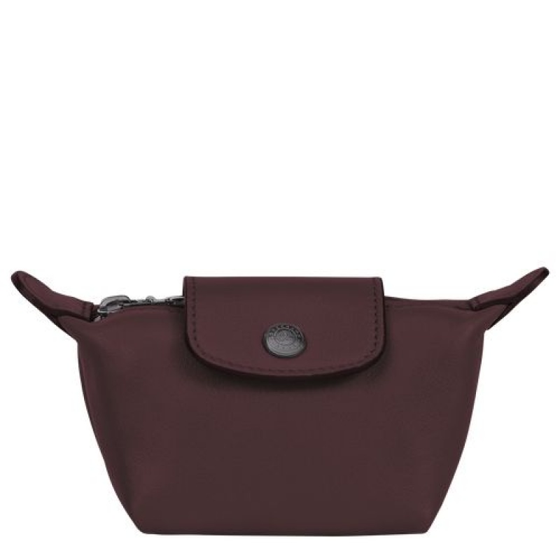 Longchamp Le Pliage Cuir Coin purse Burgundy | BJKOZXI-78