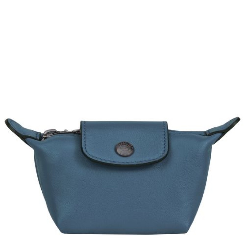 Longchamp Le Pliage Cuir Coin purse Pilot Blue | ABERPIJ-02