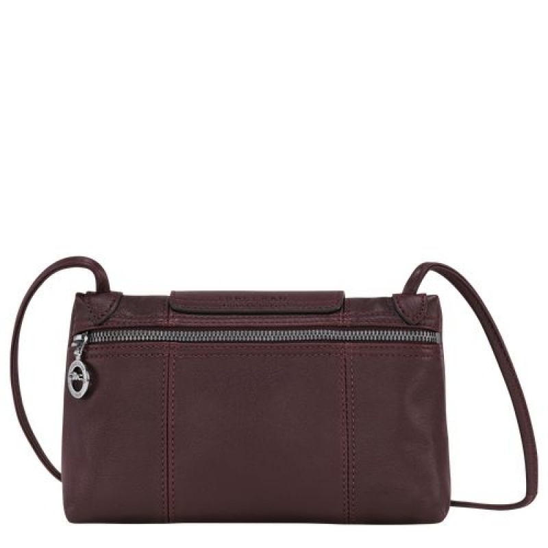 Longchamp Le Pliage Cuir Crossbody bag Burgundy | AHNWBOG-73