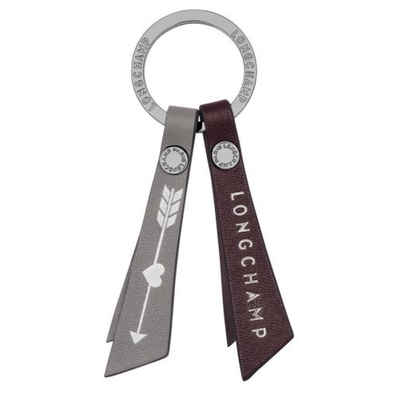 Longchamp Le Pliage Cuir Key-rings Burgundy/Turtledove | HNXMJIW-29