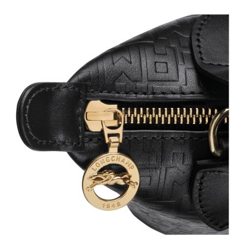Longchamp Le Pliage Cuir LGP Top handle bag XS Black | VNCTHBD-52