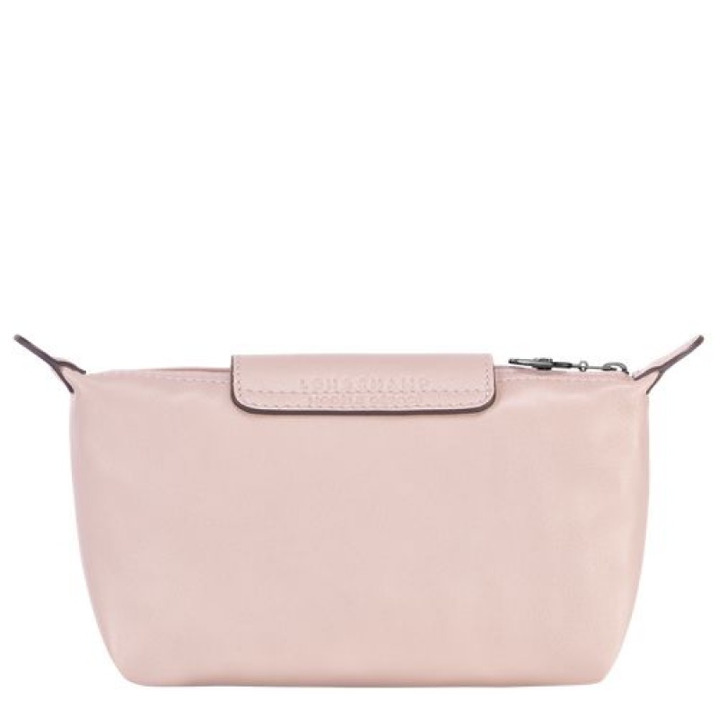 Longchamp Le Pliage Cuir Pouch Pale Pink | DMIHGZJ-04