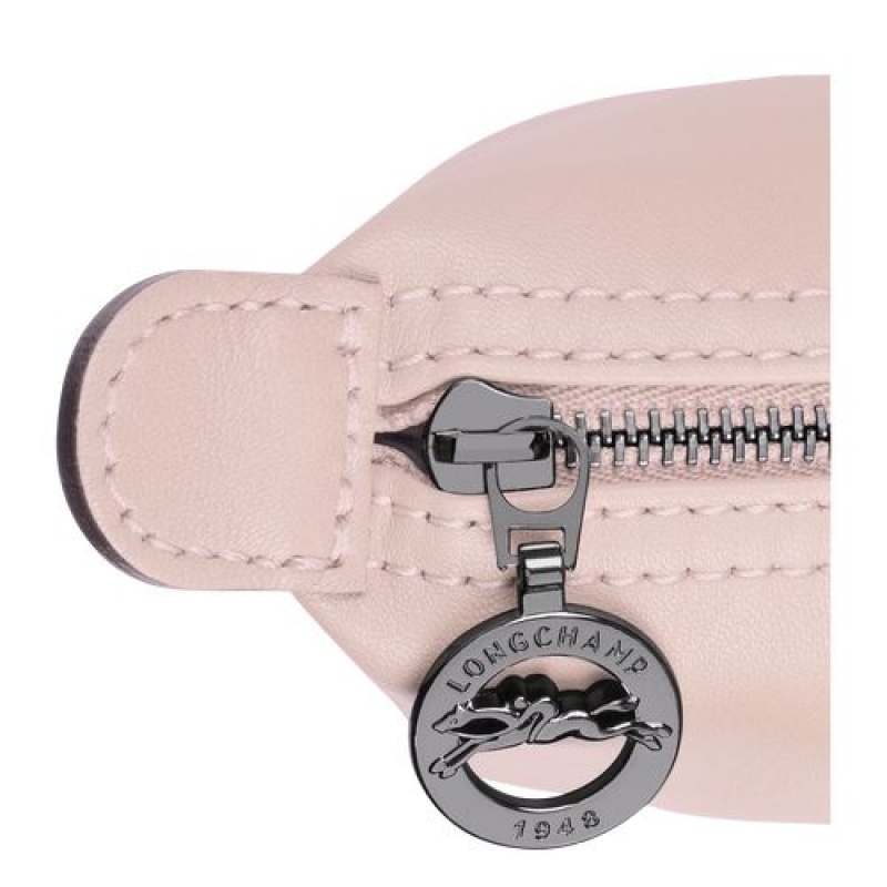 Longchamp Le Pliage Cuir Pouch Pale Pink | DMIHGZJ-04
