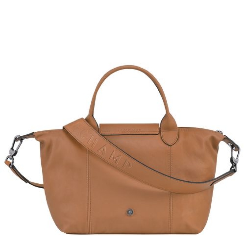 Longchamp Le Pliage Cuir Top handle bag S Hazelnut | HPYMDKB-75