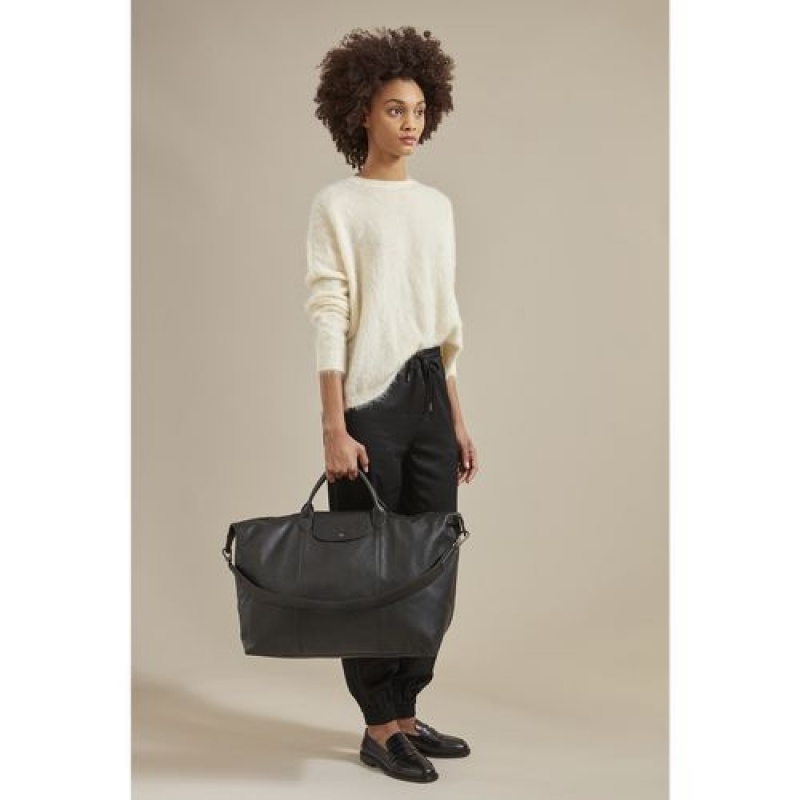 Longchamp Le Pliage Cuir Travel bag L Turtledove | AWQSGYK-45
