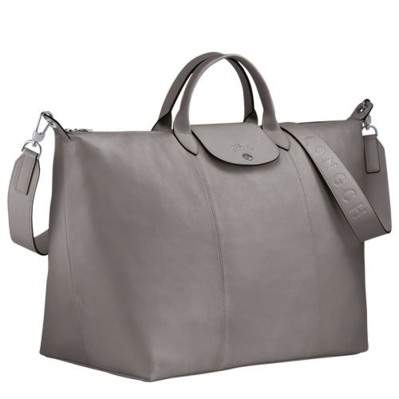 Longchamp Le Pliage Cuir Travel bag L Turtledove | AWQSGYK-45