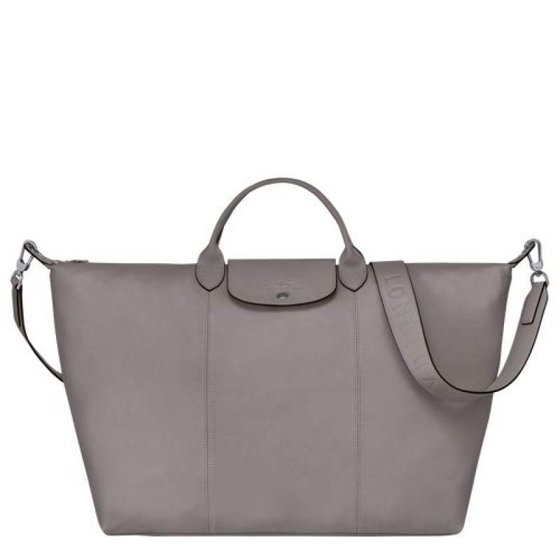 Longchamp Le Pliage Cuir Travel bag L Turtledove | AWQSGYK-45