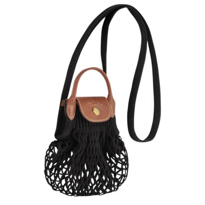 Longchamp Le Pliage Filet Crossbody bag XS Black | BYOSLTW-04