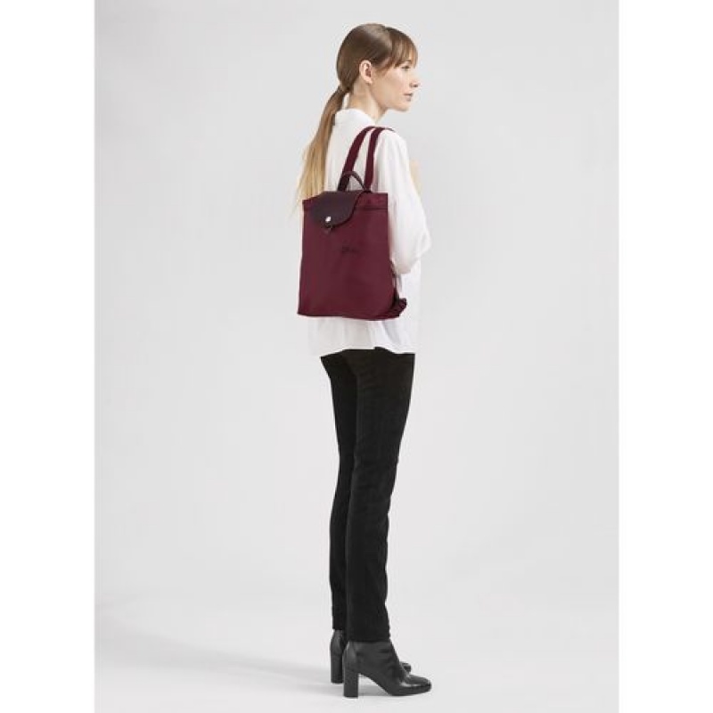 Longchamp Le Pliage Green Backpack Flowers | BUKOFRH-94
