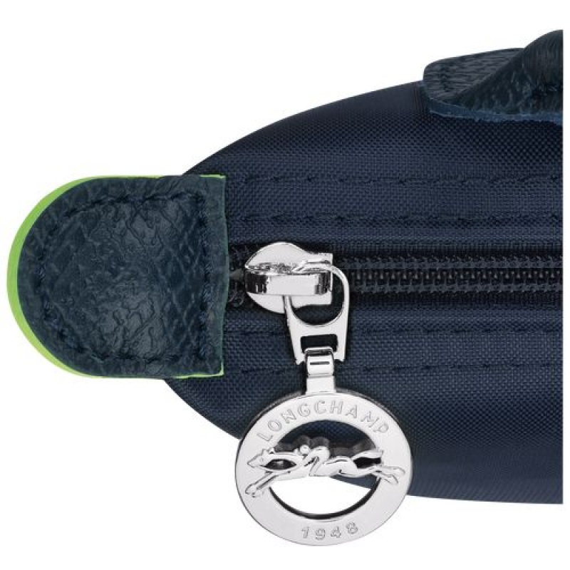 Longchamp Le Pliage Green Pouch with handle Navy | DQHNWEK-21