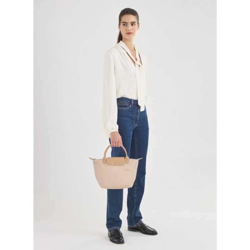 Longchamp Le Pliage Green Top handle bag S Flowers | KIHGJFU-40