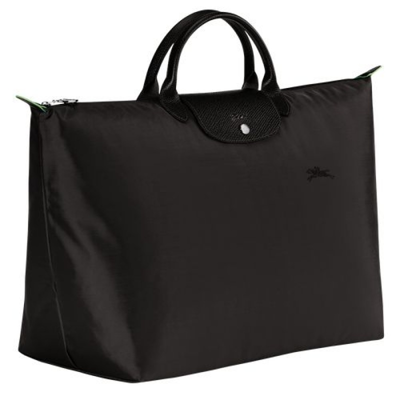 Longchamp Le Pliage Green Travel bag L Black | CPLOQVZ-48