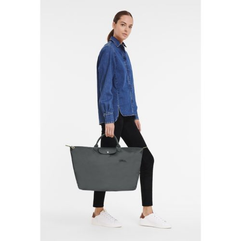 Longchamp Le Pliage Green Travel bag L Graphite | GJCEDHT-79