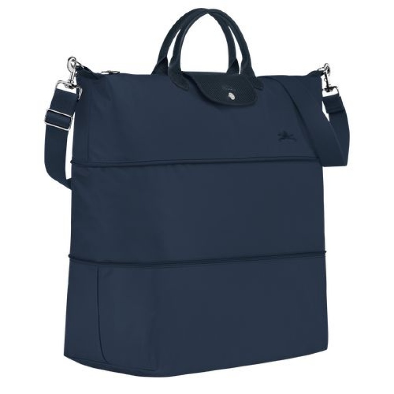 Longchamp Le Pliage Green Travel bag expandable Navy | DVHYRUM-12
