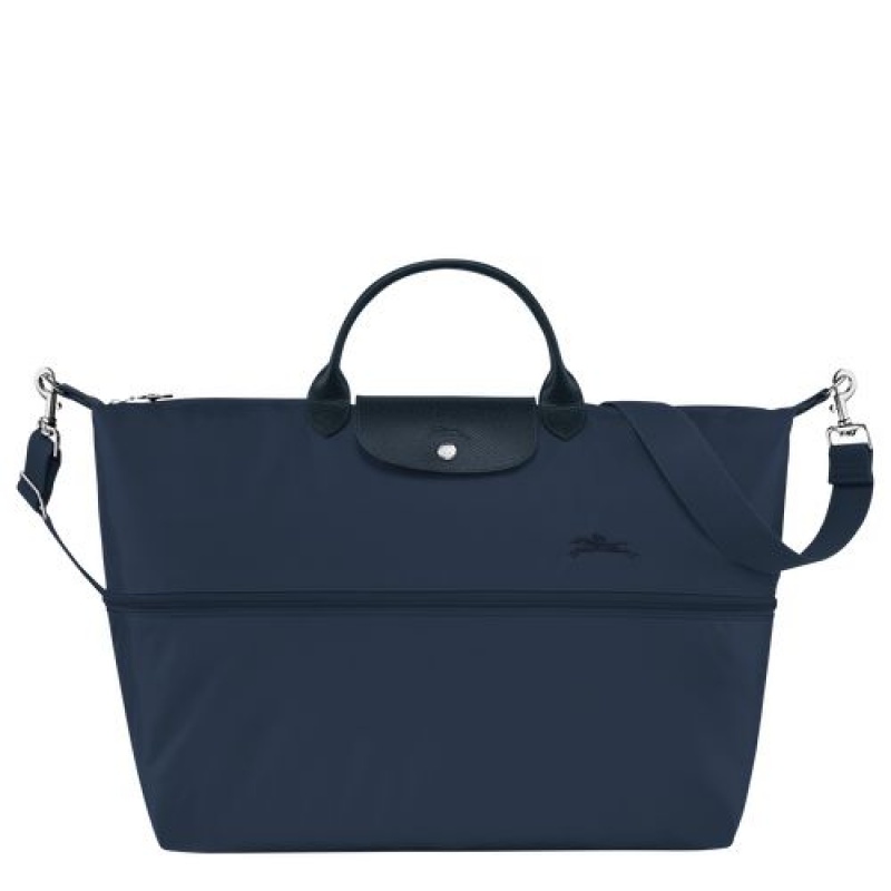 Longchamp Le Pliage Green Travel bag expandable Navy | DVHYRUM-12
