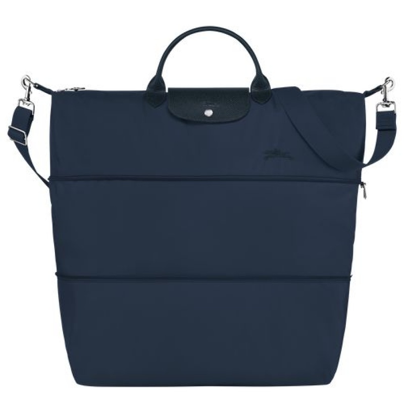 Longchamp Le Pliage Green Travel bag expandable Navy | DVHYRUM-12