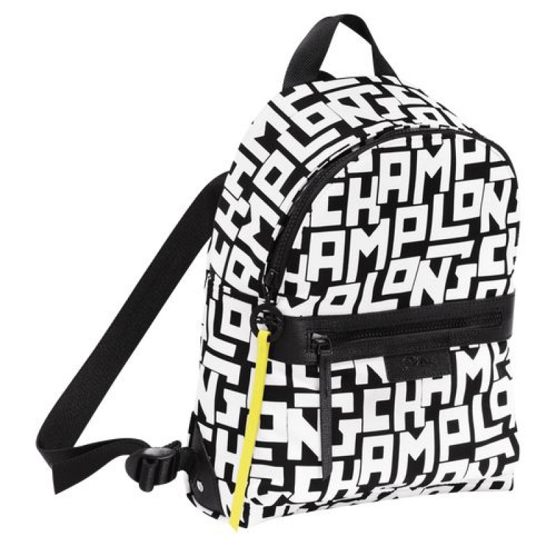 Longchamp Le Pliage LGP Backpack S Black/White | KHSEUWN-04