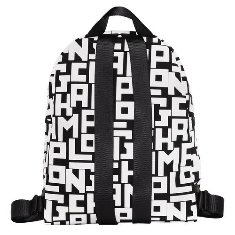Longchamp Le Pliage LGP Backpack S Black/White | KHSEUWN-04