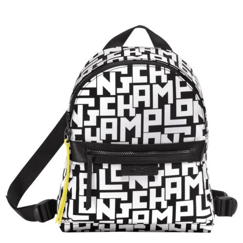Longchamp Le Pliage LGP Backpack S Black/White | KHSEUWN-04