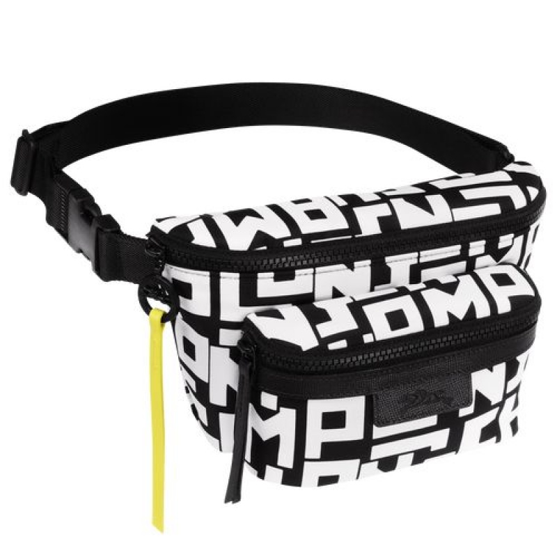 Longchamp Le Pliage LGP Belt bag M Black/White | YUDTCGJ-54