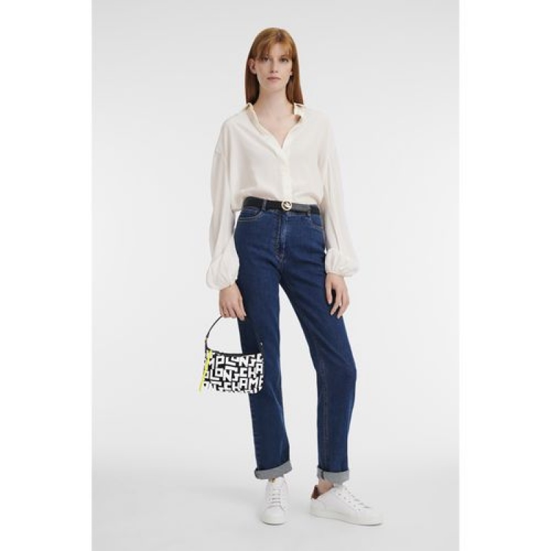 Longchamp Le Pliage LGP Clutch Black/White | QYEACUN-36