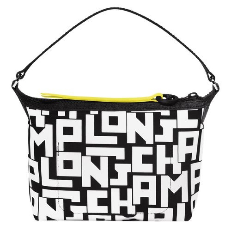 Longchamp Le Pliage LGP Clutch Black/White | QYEACUN-36