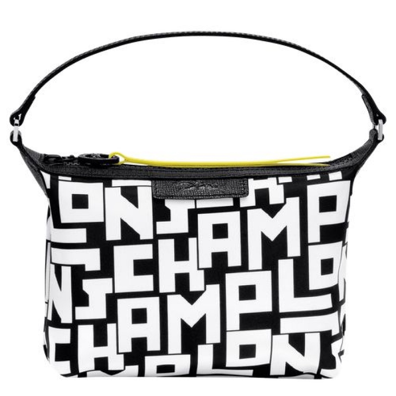 Longchamp Le Pliage LGP Clutch Black/White | QYEACUN-36