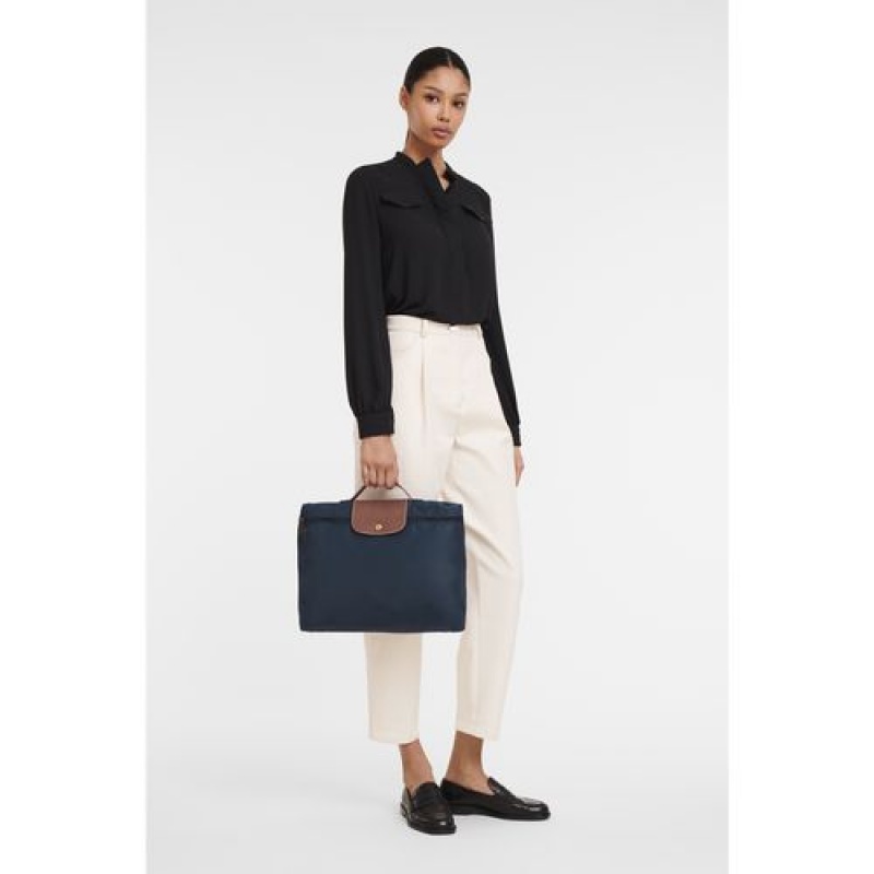 Longchamp Le Pliage Original Briefcase S Navy | HJMIAWL-04