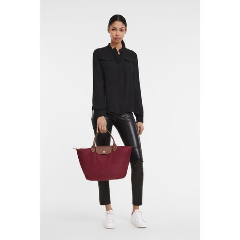 Longchamp Le Pliage Original Top handle bag M Red | AYQGOVH-89