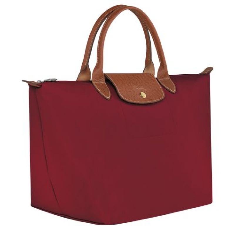 Longchamp Le Pliage Original Top handle bag M Red | AYQGOVH-89