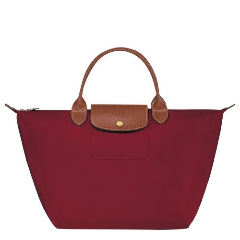 Longchamp Le Pliage Original Top handle bag M Red | AYQGOVH-89