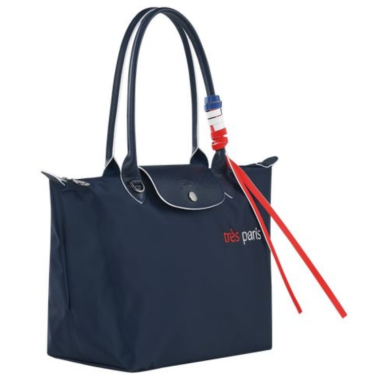 Longchamp Le Pliage Tres Paris Shopping bag S Navy | YILDJBV-41