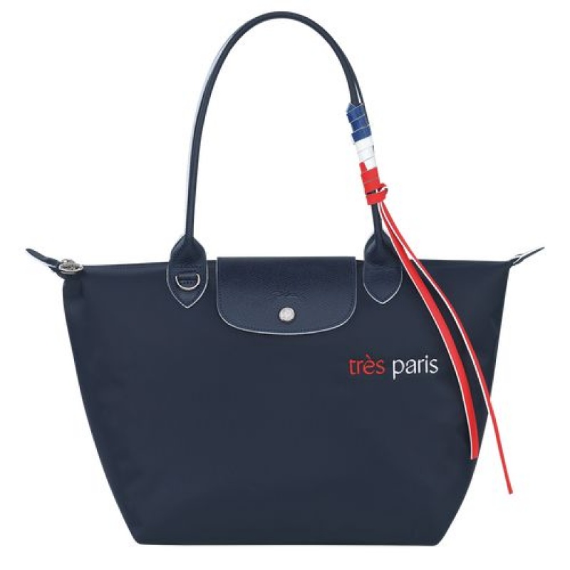 Longchamp Le Pliage Tres Paris Shopping bag S Navy | YILDJBV-41
